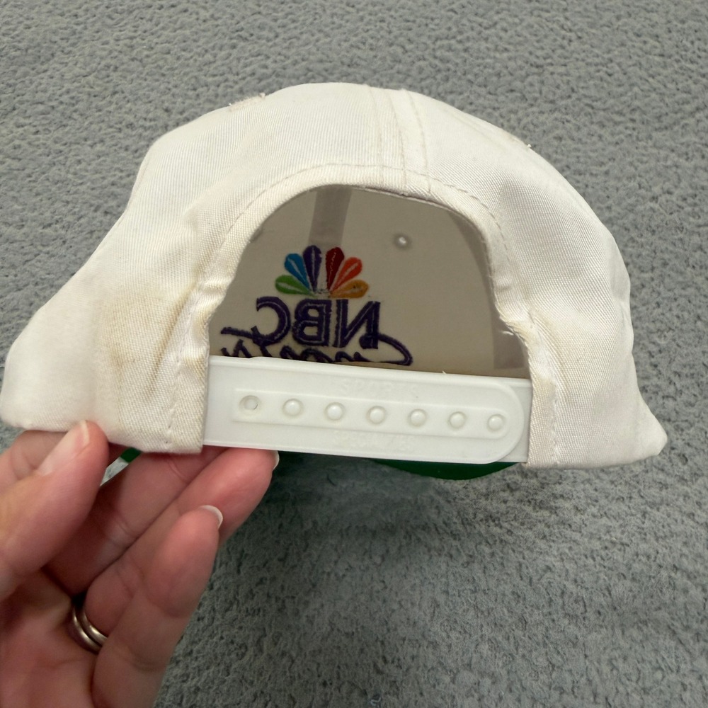 Vintage NBC Sports Snapback Hat Sports Specialties White Green Underbrim Mens - Picture 5 of 8